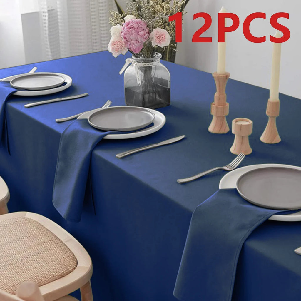 Set Of 6/12/24 40x40cm Table Cloth Napkins Durable Polyester Thicken Placemat Reusable for Kitchen Dining  Wedding Decoration