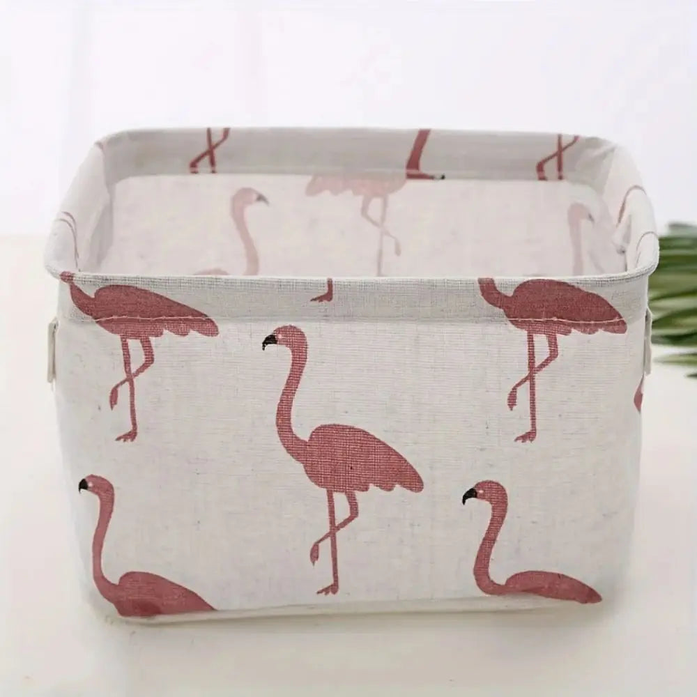 1pc Cotton Linen Fabric Waterproof Desktop Sundries Basket Storage Box Cosmetic Toy Organizer Underwear Socks Clothes Storagebag