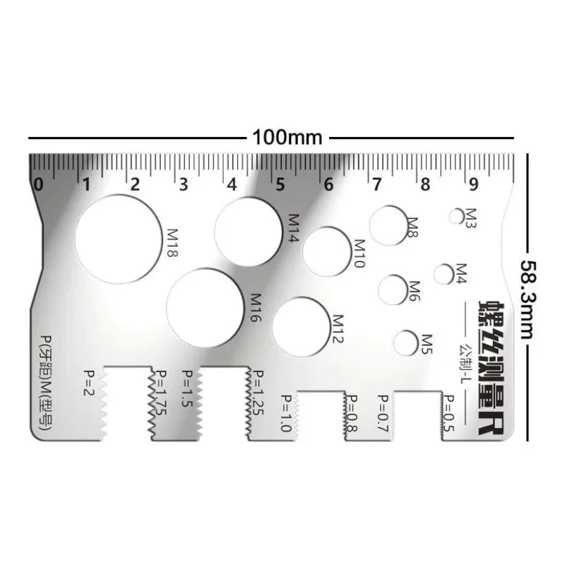 NEW Screw Thread Pitch Gauge Ruler Measuring Tool Bolt Nut Metric Machining Threads Screw Cutting Gauge Angle Model Measuring