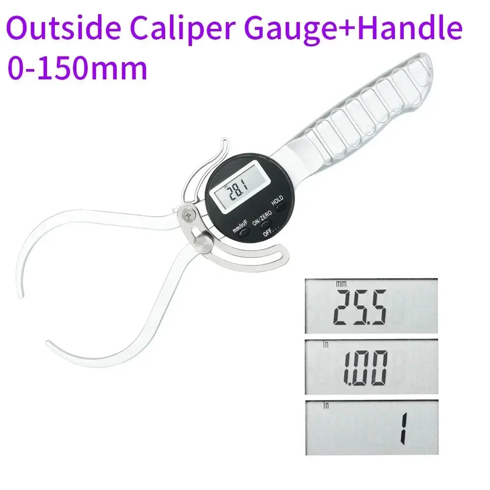 SHANHR150mm 6" Fraction/mm/in Digital Outside Caliper Thickness Gauge Outside Electronic Caliper Gauge For Woodworking