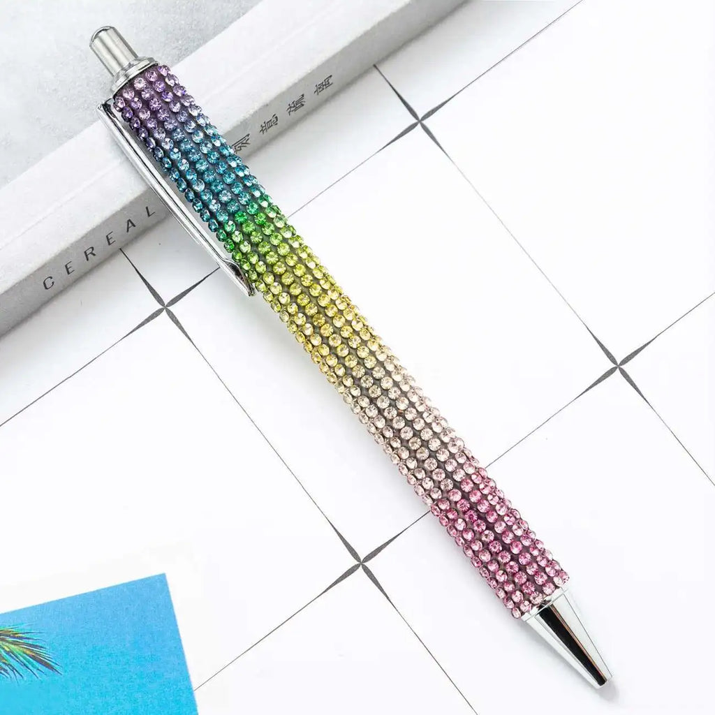 1 Piece Lytwtw's Ballpoint Pen Luxury Rhinestone Cute Wedding Rose Gold Metal Stationery School Office Supply High Quality Pens