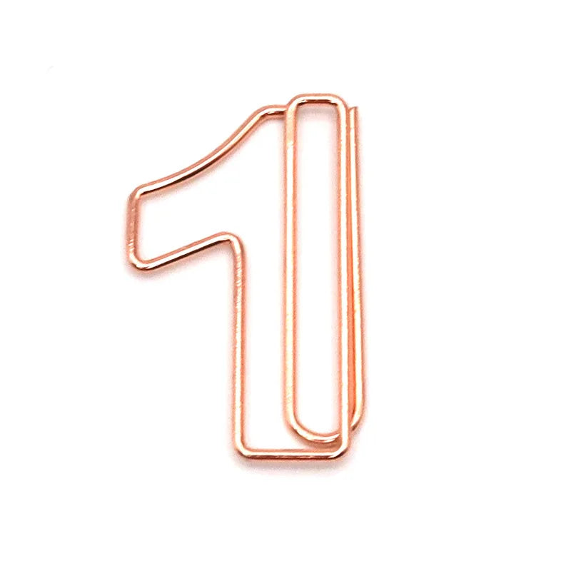 10pcs/Set Metallic Wire-formed 0-9 Number-shaped Paper Clip Bookmarks Paperclips Office Stationery School Supplies