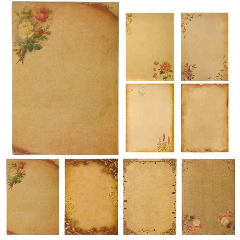 Retro Vintage Kraft Envelope Letter Pad Set Old Europe Style Love Letter Invitation Envelopes Writing Paper With Rope