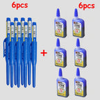 1-6Pcs 45mm Waterproof Long Head Nib Deep Hole Markers Pen Tile Carpenter Pen Multi-purpose for Woodworking Black/Blue/Red Ink