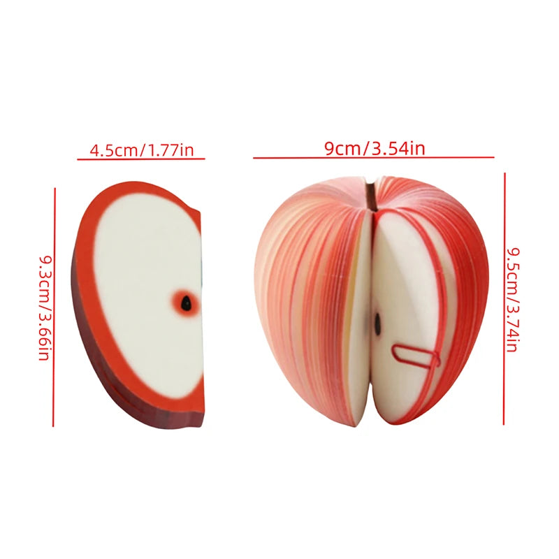 Creative Apple Sticky Notes DIY Sticky Notes, Fruit Sticky Notes Pear Office and Study Message Sticky Notes