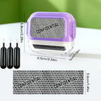 A005 Large Roller Privacy Stamp, Identity Theft Protection & Confidentiality Guard, with 3 Refill Inks
