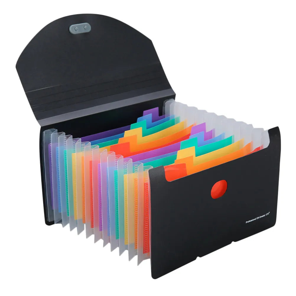 Portable Accordion File Organizer A6 Size 13 Compartments Mini Receipt Holder Three Side Seal Expandable Document Organizer