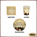 Stranger Theme Birthday Party Tableware Decoration American TV Paper Plate Napkin Banner Lights Alphabet Backdrops Kids Supplies