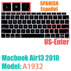 Keyboard Protective Film Silicone for 12-16' MacBook Air/Pro M1 M2 M3 Spanish Keyboard Cover Soft Protection Accessories Black