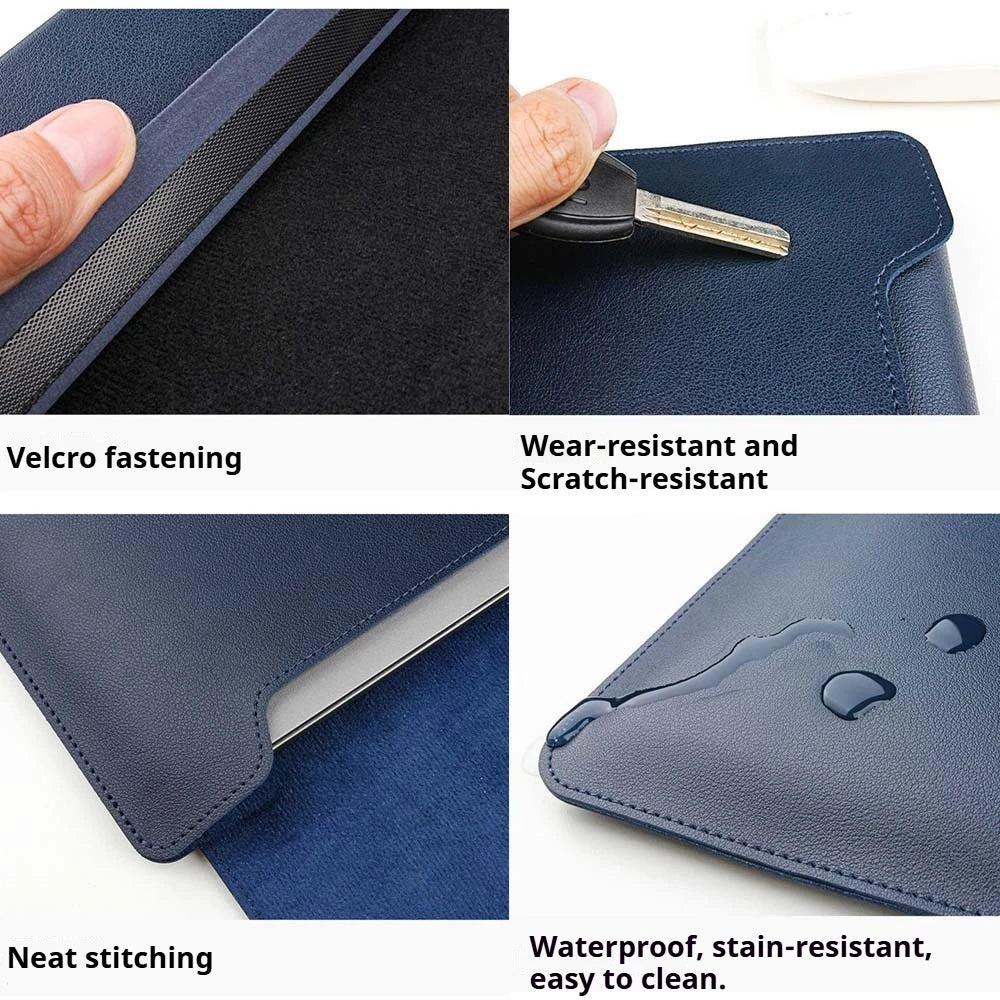 PU Leather Laptop Computer Sleeve Case Bag Stand Cover Pouch Man Women 13 14 15 15.6 16 inch for Macbook Air Samsung HP Lenovo