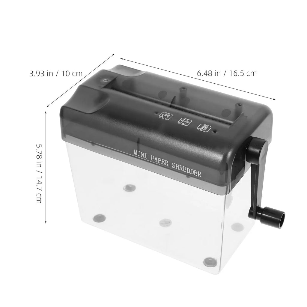 Small Desktop Paper Shredder Hand Crank Manual Office Household Tabletop Wear Resistant Shredder for Paper Bills Receipts
