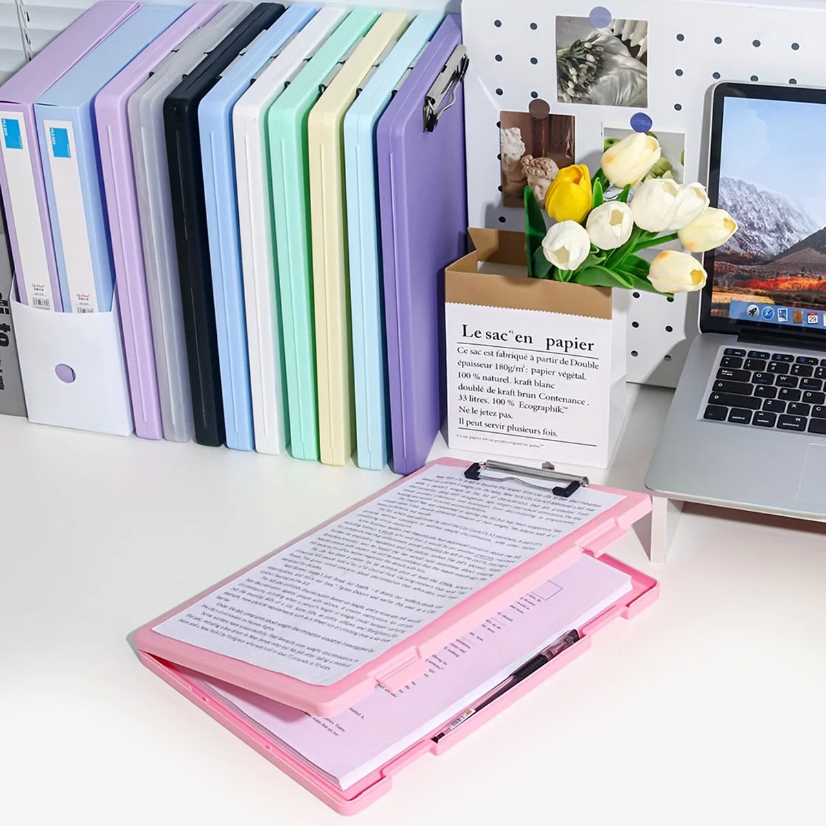 A4 Multi-functional File Folder Desktop Test Paper Organizer Office Document Board Folder Storage Box Writing Board, Office