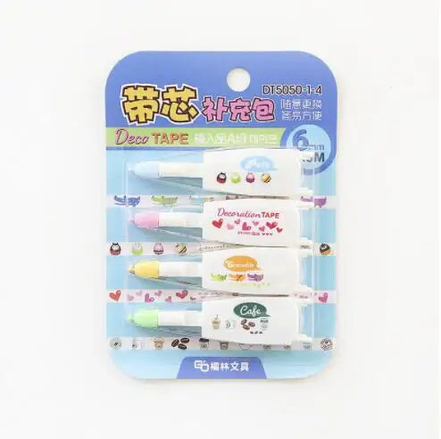 1 pc Kawaii Animals Mechanical Decorative Correction Tape Corrector Diary Diy Journal Art Supplies Gift Accessories School