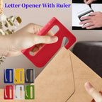 1Pc Plastic Letter Opener With Ruler Envelope Mail Slitter With Razors Wrapping Cutter Opener With Pointed End, Magnifying Glass