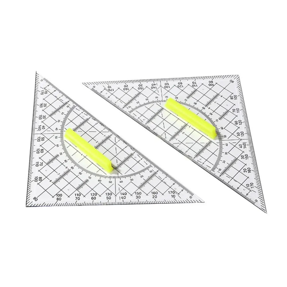 Plastic Set Square Professional With Handle Drafting Tools Scale Ruler Geometry Transparent Angle Protractor School Office