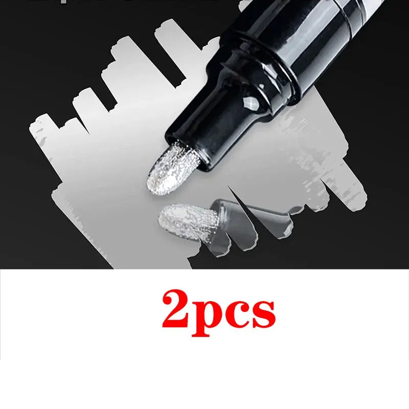 3/2/1pcs Chrome Mirror Marker Pen 2mm DIY Reflective Paint Pen Permanent Gold SILVER Marker Touch Up, Model Painting, Marking