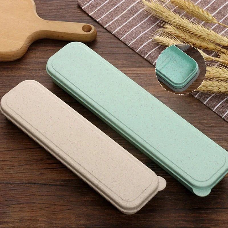 Portable Travel Tableware Eco-friendly Storage Box Case Food Grade Dinnerware Kitchen Fork Spoon Box Kid Cutlery Set Organizer