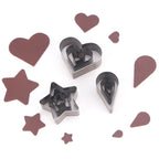 3pc DIY Cutting Punch Die Mold, Love/Star/Water Drop Handmade Leather Puncher, Making Creative Leather Craftwork Stencil Mould