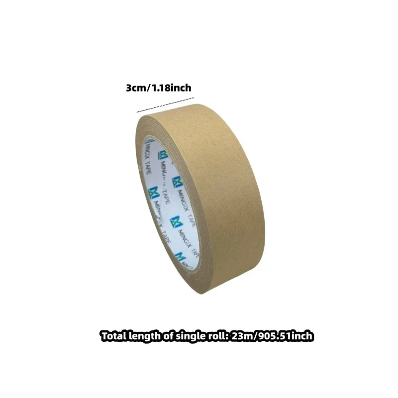 23m/Roll Brown Duct Tape Sealing Reinforced Gummed Self Adhesive Kraft Paper Flatback Carton Sealing Tape Heavy Duty Packing