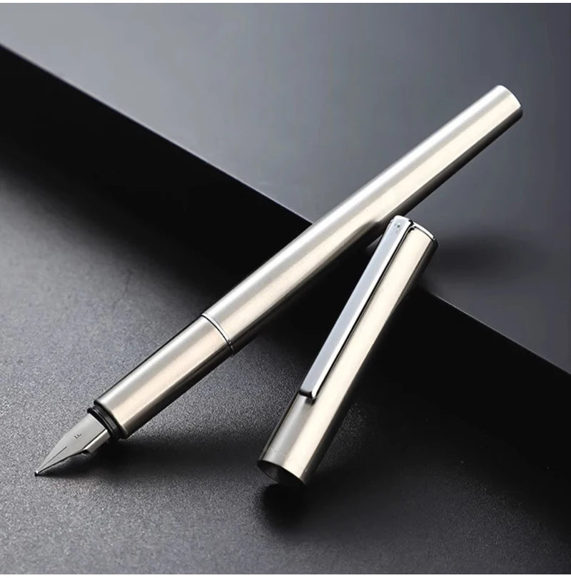 High Quality 0.38mm Extra Fine Nib Fountain Pen Stainless Steel Extremely Black Metal Business Office Writing Calligraphy Pens