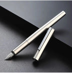 High Quality 0.38mm Extra Fine Nib Fountain Pen Stainless Steel Extremely Black Metal Business Office Writing Calligraphy Pens