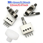 1Pcs M6 Thread Punching Suitable for European Vulcan 3 Round Spacing Cutting Dies LeatherCraft DIY Handmade Stitching Accessory