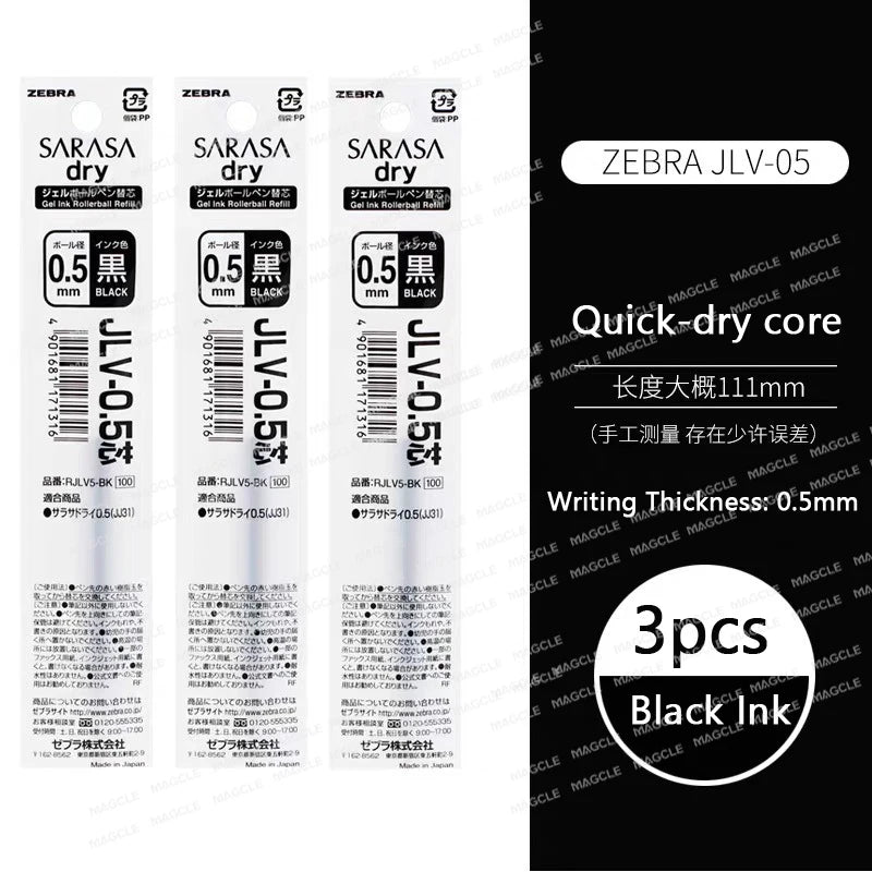 ZEBRA SARASA Dry airfitgrip Gel Pen 0.5/0.4mm Black Core Quick-Drying Smooth Writing Stylos boligrafo gel Stationery for school