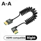 8K UHD Cable High Speed HDMI-compatible Mini/Micro HDMI-compatible Coiled Cord for HDTV Laptop PC PS4 Camera DV Monitor Display