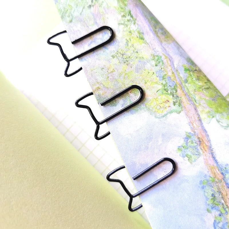 20/50pcs Cartoon Animal Paper Clip Cat Shaped Colorful Black Cat Paper Clips Metal Bookmark Cute Paper Planner Accessories
