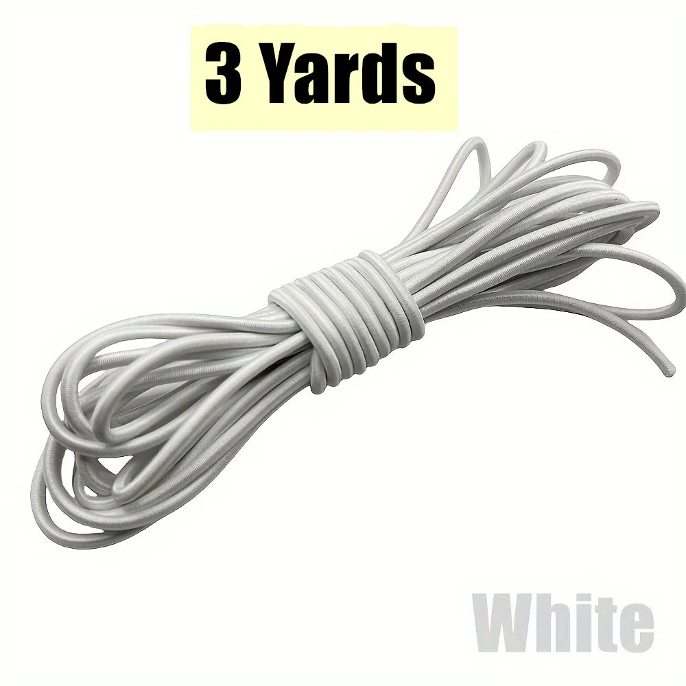 3 Yards 3mm Round Elastics Bungee Shock Cord Elastic Rope Rubber Band Strap String Cordon Shoelaces Sewing Accessories