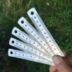 10cm Stainless Steel Metal Straight Ruler Double Scale Inch Measure Tool Office School Supply Artist Student Drawing Stationery