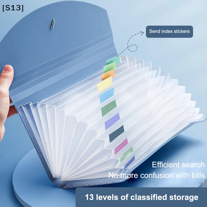 13 Pockets Expanding Folder Accordion Document Organizer Check Receipts Bill Card Ticket Holder Expandable PP Wallet Case[S13]