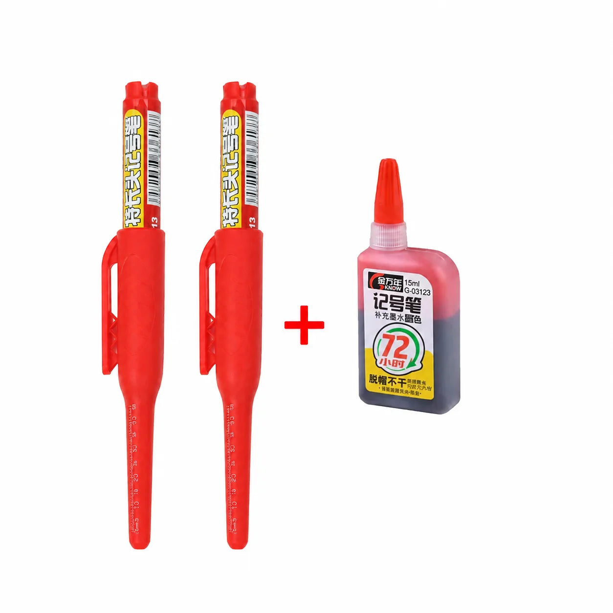 1-6Pcs 45mm Waterproof Long Head Nib Deep Hole Markers Pen Tile Carpenter Pen Multi-purpose for Woodworking Black/Blue/Red Ink