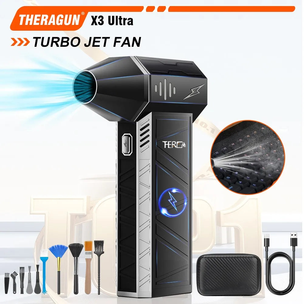 Updated X3Ultra Turbo Fan Jet,Mini Handheld 180000RPM Powerful Compressed air Duster for Car Dryer/PC/Home Cleaning