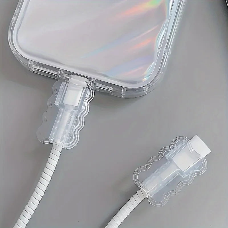 10pcs,Data Cable Protector Sleeves,Anti-Breakage Cord Saver,Mobile Phone Accessory,Flexible Cord Management for School and Home