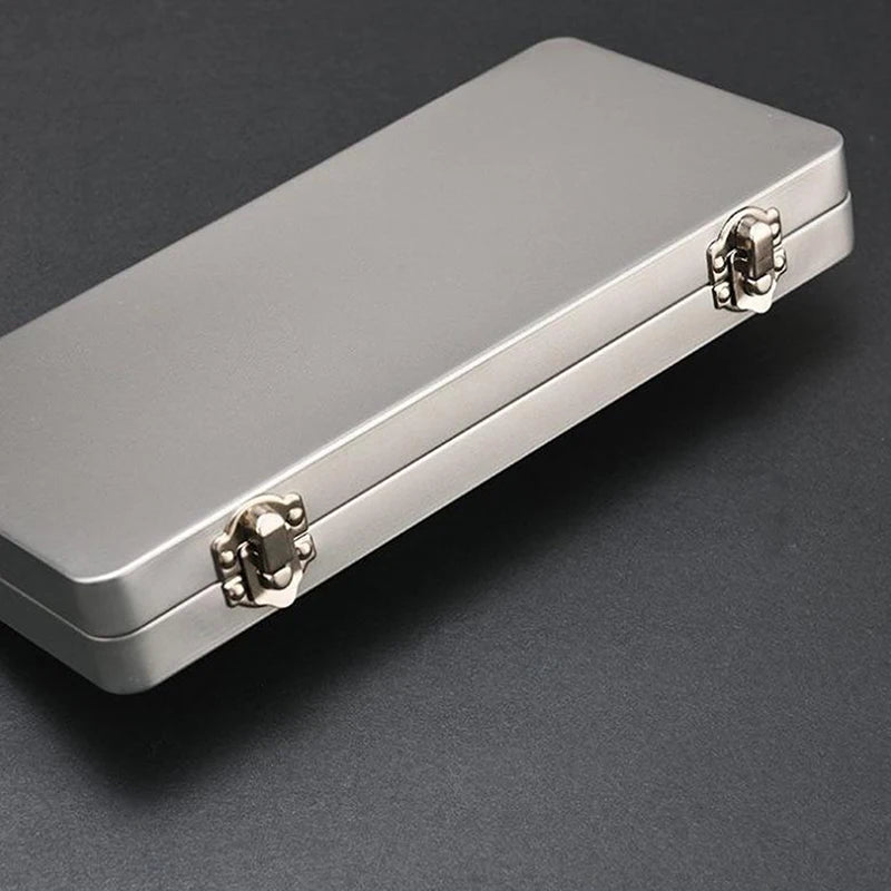 Durable Silvery Gray Metal Rectangular Box With Lid-Ideal For Bills,Cosmetics,Office Supplies Storage-Perfect For Home,Office