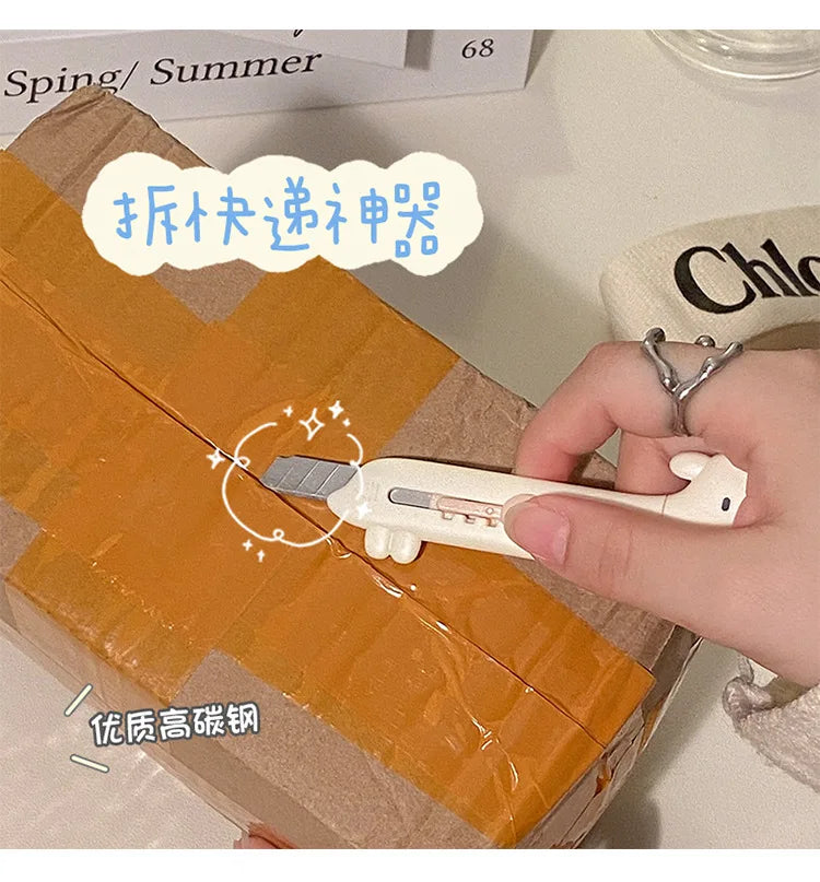 1Pcs Cartoon Cute Dog DIY Mini Multipurpose Pocket Folding Knife Letter Pen Envelope Opening Knife