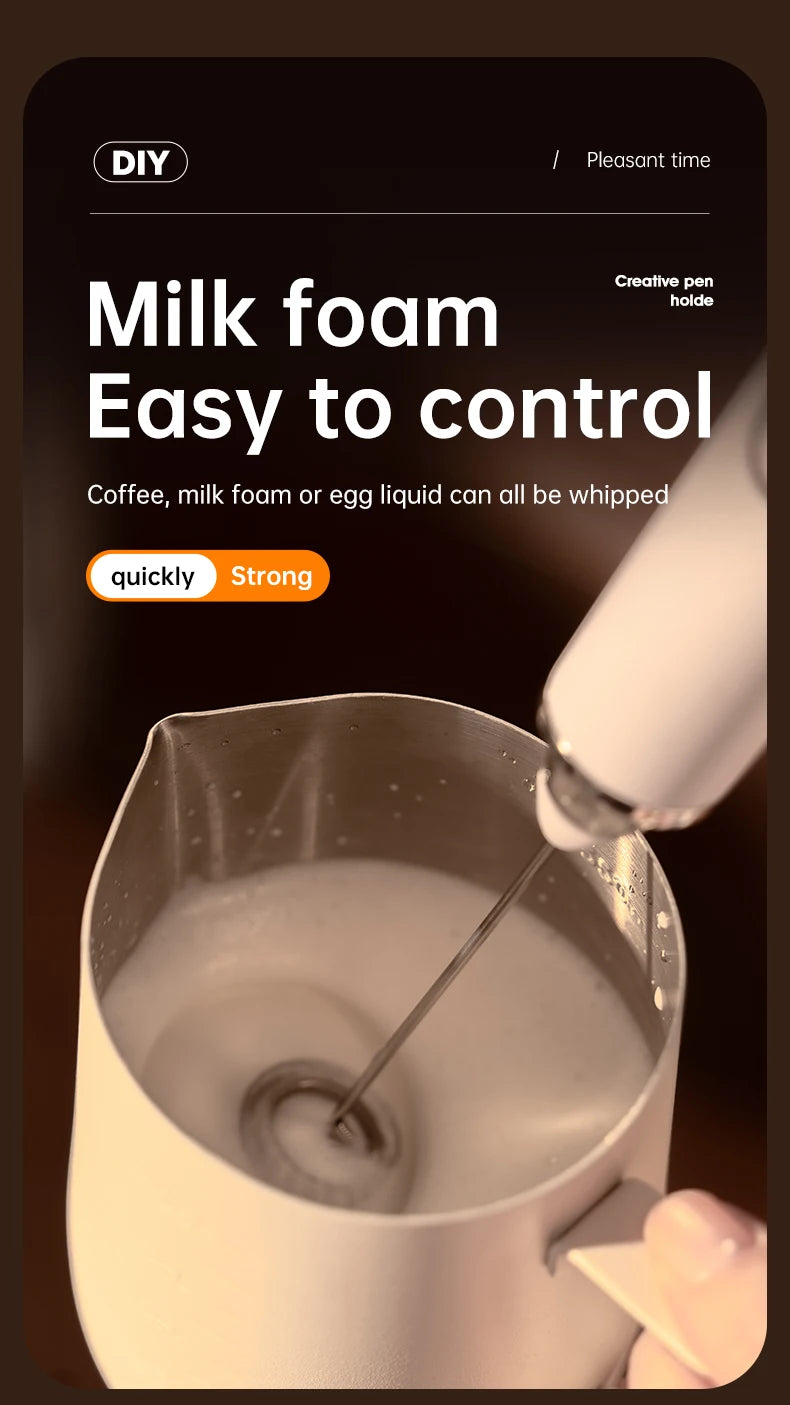 Electric egg beater, milk frother, coffee frother, handheld cordless whipper for egg whites, cream, and cakes, smart mixer.