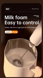 Electric egg beater, milk frother, coffee frother, handheld cordless whipper for egg whites, cream, and cakes, smart mixer.