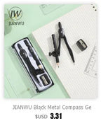 JIANWU Black Metal Compass Geometry Set Zinc Alloy Multifunction-clip Pen Compass Writing Drawing Tools School Office Stationery