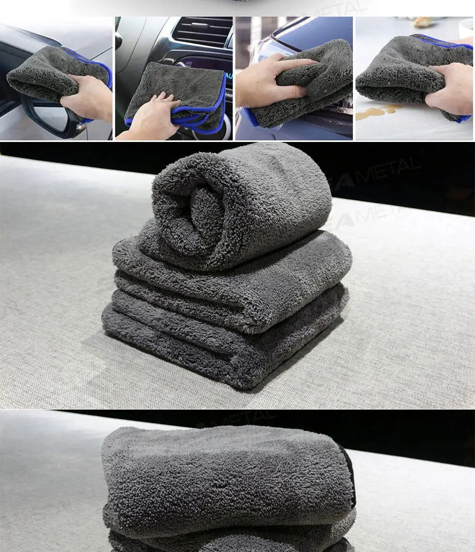 SEAMETAL Thicken Car Cleaning Towel 1200GSM Super-Absorption Microfiber Washing Towel Ultra-Soft Scratch-Free Car Drying Cloth