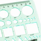Brand New Green Geometric Template Ruler Mapping Drawing Tools Ruler Suitable For Student School Stationery