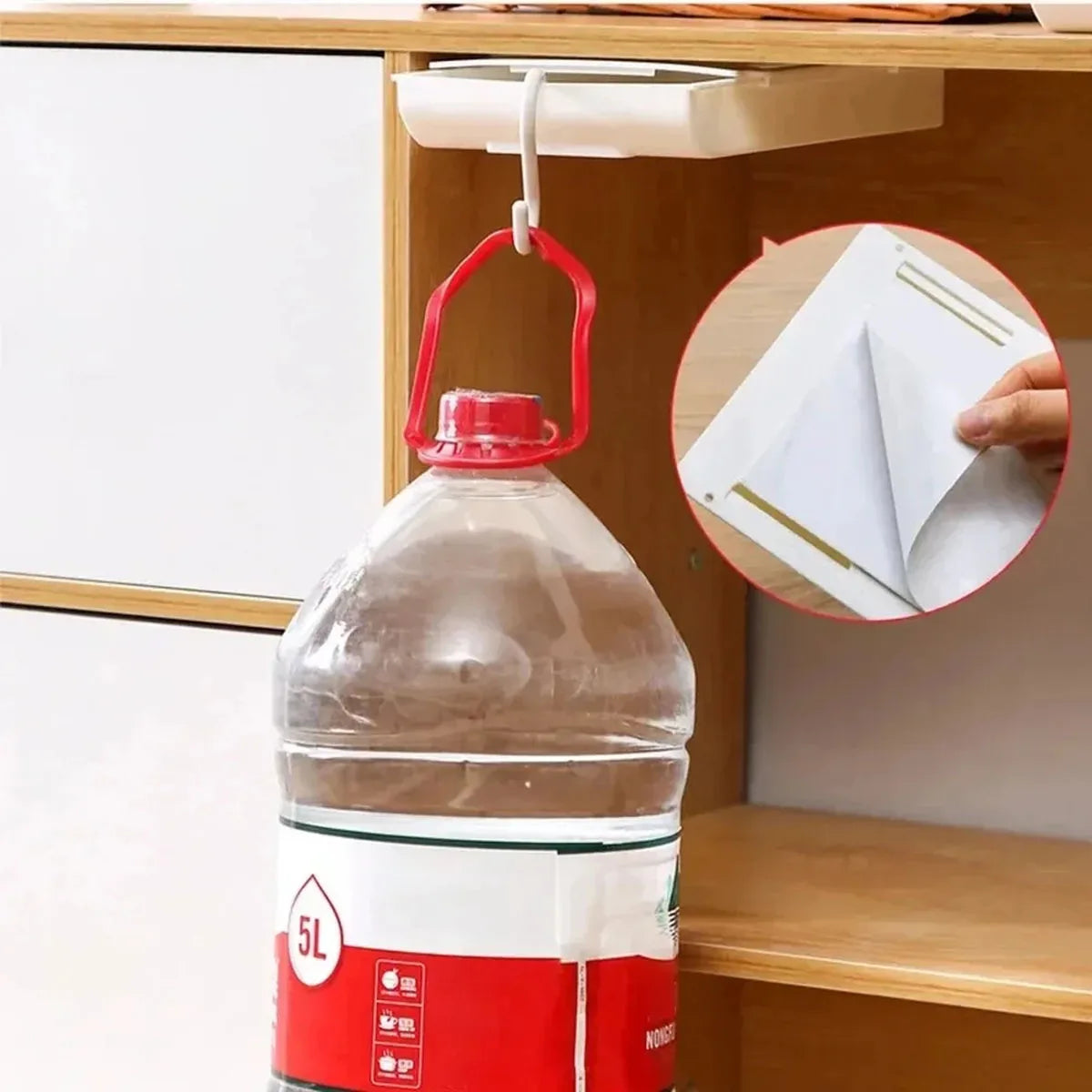 1pc White SelfAdhesive Storage Drawer Box Makeup Pencil Tray Desk Hidden Under Desk Stand Self-adhesive Under-drawer Storage Box