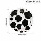 Cow Party Themed Disposable Tableware Set Paper Plates and Cow Napkins for Kids Cow Themed Birthday Party Decorations