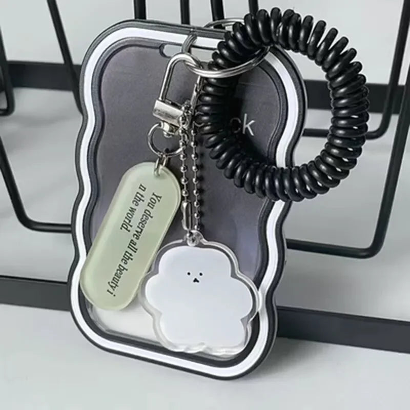 Creative Kpop Photocard Holder Transparent Keychain Photo Sleeve Bus Student Card Case Protector