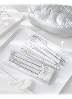 4pcs/set Pearl Angel Gel Pen Set Cute Exam Pens with Wing Design Kawaii Cartoon 0.5mm Black Ink for Kids Back To School Student
