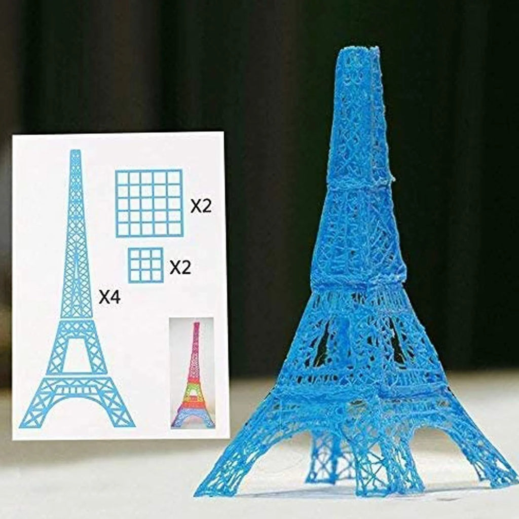 12/22 sheets of 3D printer drawing stencil paper template for 3D printing pen, pattern and clear plate set