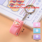 1-3sets Portable Cartoon Animal Mini Trumpet Stapler Paper Binder Stationery Staples Office Binding Tool School Kawaii Supplies