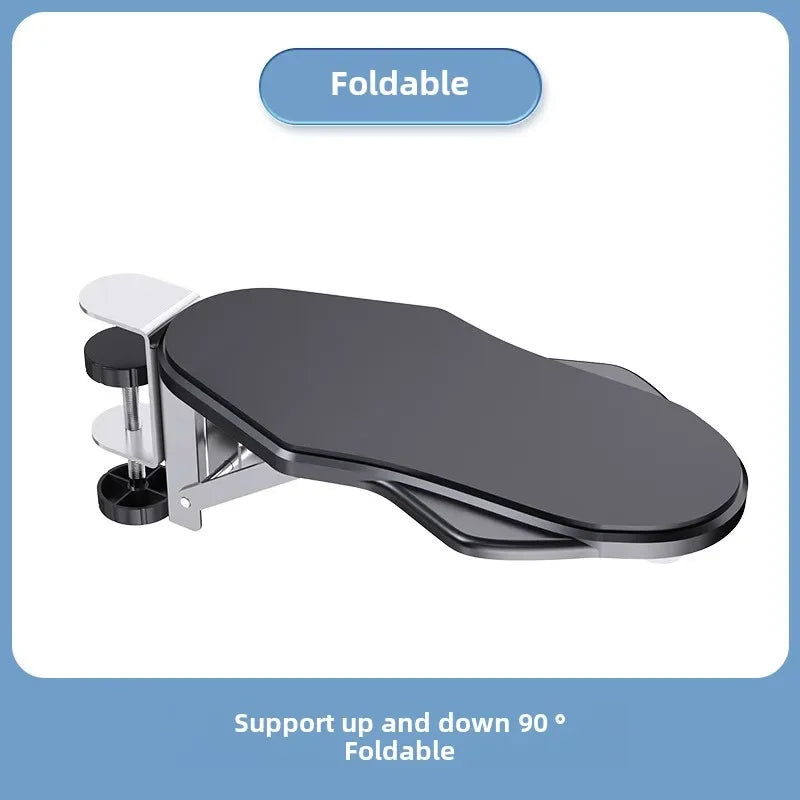 Computer Desk Arm Rest Pad Foldable Ergonomic Wrist Rest Support for Keyboard Armrest Extender Rotating Mouse Pad Holder Rack