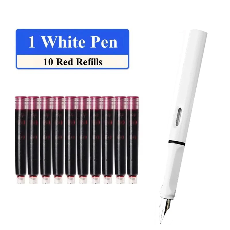 Fountain Pen Set Replaceable Ink Refill Calligraphy Multifunction Pens For Writing 0.38mm Office School Stationery Supplies